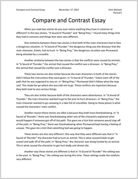 Striking What Is A Compare And Contrast Essay Thatsnotus