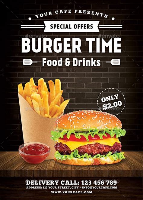 Burger Flyer By Rafiqfarzali Burger Flyer Can Be Used For Your Fast