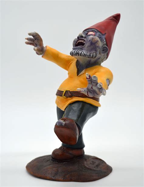 Evil Gnomes Gnawey The Zombie Gnome Etsy