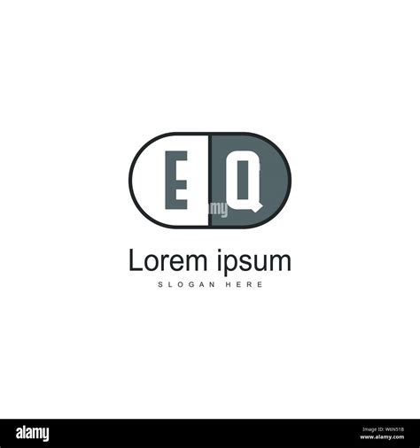 Initial Eq Logo Template With Modern Frame Minimalist Eq Letter Logo