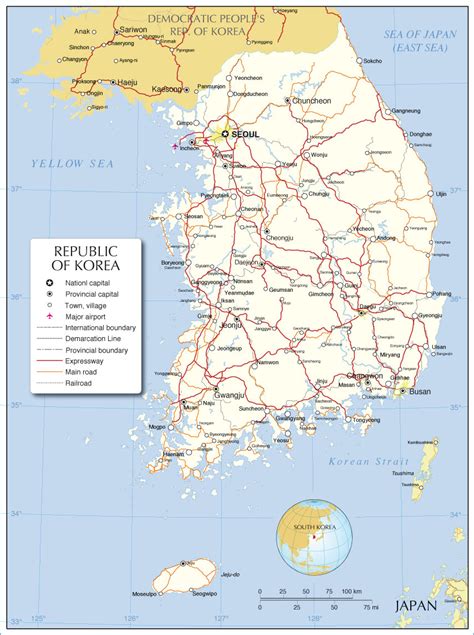 South Korea Maps Printable Maps Of South Korea For Download