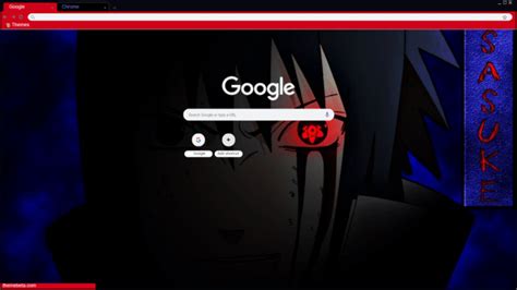 Sasuke Uchiha Ems Chrome Theme Themebeta