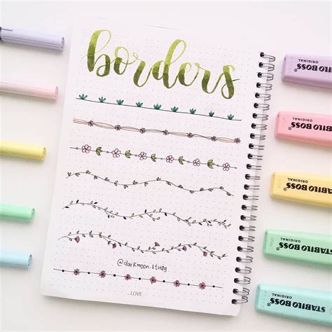 Margenes para hojas blancas faciles y bonitos. 🌙StudyjournalbyMoon🌙 on Instagram: "Ideas de bordes para ...