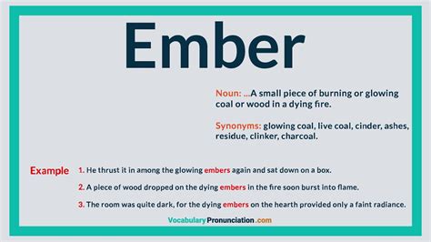 How To Pronounce Ember L Definition Meaning Example And Synonyms Of