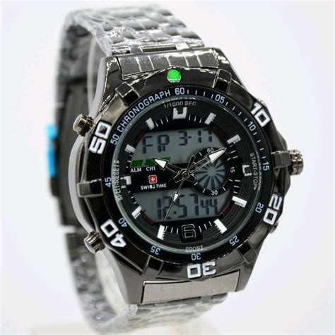 Jual Jam Tangan Swiss Army Time ST M Double Time Rantai Stainless Steel Di Lapak Leon Watch