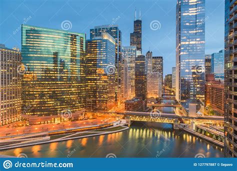 Chicago Illinois Usa Skyline Stock Image Image Of Business District