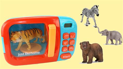 Learn Names And Sounds Of Wild Zoo Animalspretend Play Microwave