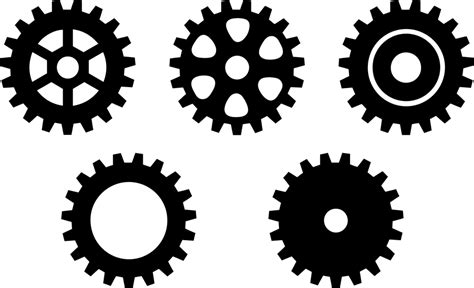 Download Full Resolution Of Vector Gears Silhouette Png File Png Mart
