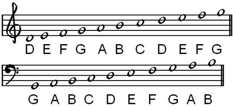 To find out which note represents each line and space on the staff, we need a sign called a clef. Bass Clef Scale