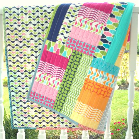 Jelly Roll Jam 2 Quilt With Scrappy Binding Fabric Is Technicolor By