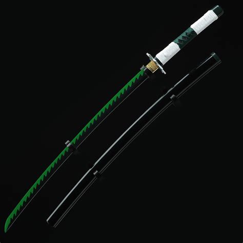 Handmade 1045 Carbon Steel Green Blade Real Japanese Katana Samurai
