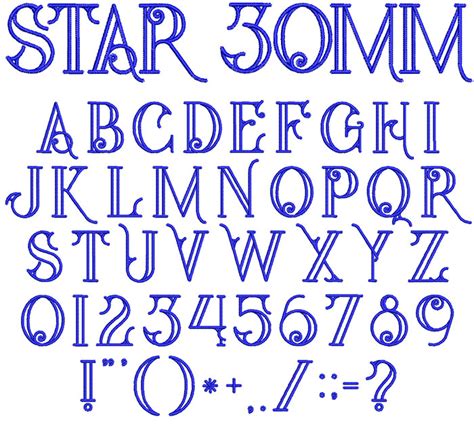 Star 30mm Font Digitizing Made Easy