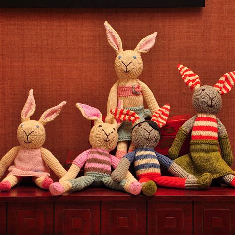 Hand Knitted Soft Toy Rabbit By Chunkichilli