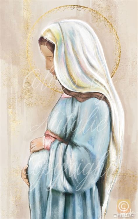Mary And Child Art Pregnant Mother Mary The Perfect Etsy Uk