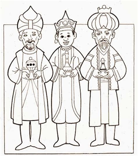 Los Reyes Magos Melchor Gaspar y Baltazar | Imagen para colorear