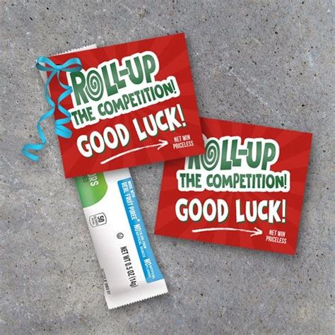 Roll Up The Competition Good Luck Tag Printable Instant Etsy Cheer