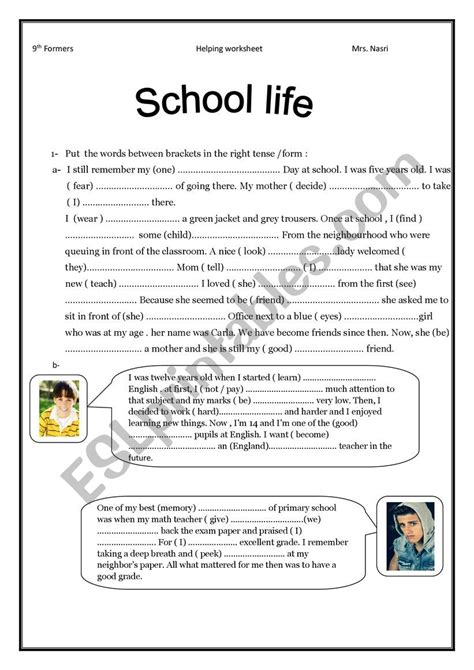 School Life Esl Worksheet By احلام