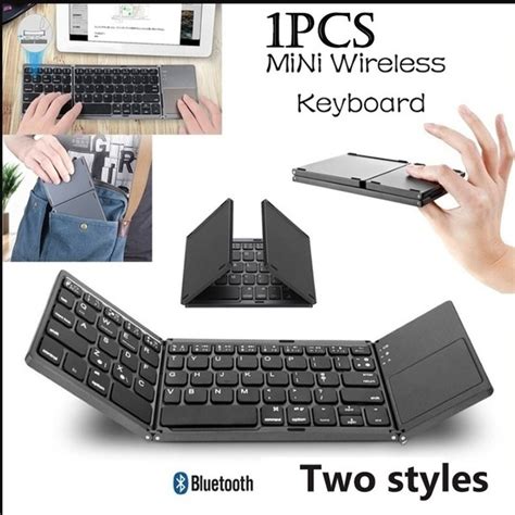 2 Style Fashion Portable Twice Folding Bluetooth Keyboard Bt Wireless