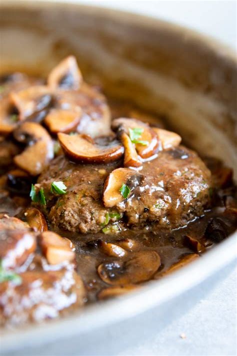 Watch how to make this recipe. Salisbury Steak with Mushroom Gravy | THM S, Low Carb