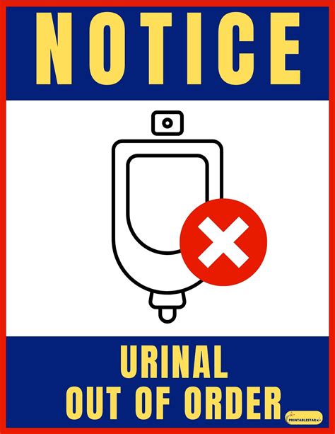 Urinal Out Of Order Sign Free Download Out Of Order Sign Printable