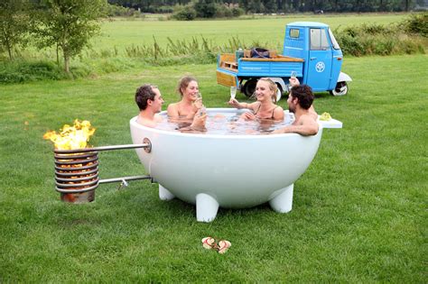 Visit jacuzzi.com for the highest quality hot tub, sauna, bath tubs, shower products and accessories. Dutchtub Mobile, Wood Burning, Outdoor Hot Tub - Design Milk