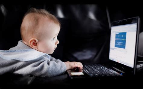 Cute Baby Boy Use Laptop Wallpaper Cute Wallpaper Better