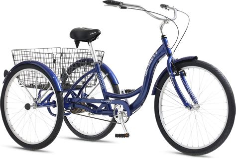 26 Schwinn Meridian Adult Single Speed Tricycle W Cargo Basket Blue