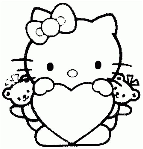 Coloriage hello kitty coeur  AncensCP