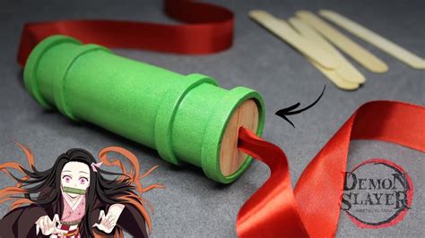 Making Nezuko Bamboo For Her Mouth Using Popsicle Sticks Easy
