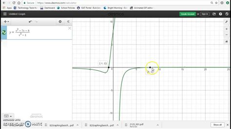 83 Graphing Rational Functions With Desmos Notes Youtube