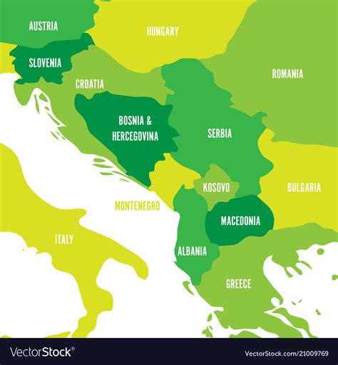 Political Map Of Balkans States Of Balkan Vector Image