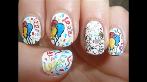 Birthday Party Nail Art Tutorial - YouTube
