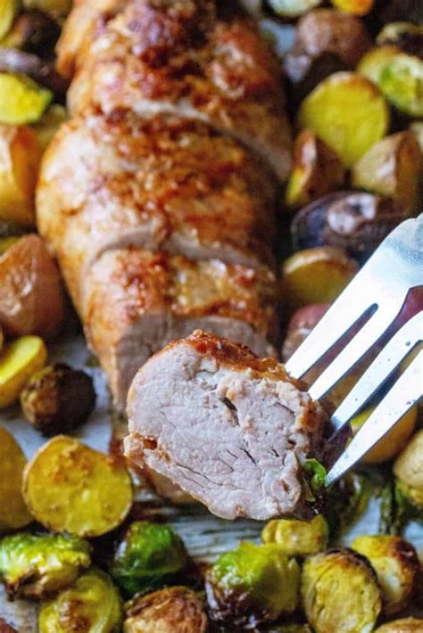 Place all of the cubed veggies and pears, if using, in a large bowl. Easy Sheet Pan Pork Tenderloin Dinner | A Wicked Whisk