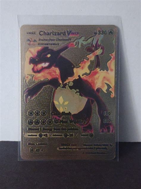 Mavin Pokemon Charizard Vmax Gold Foil Fan Art Display Card
