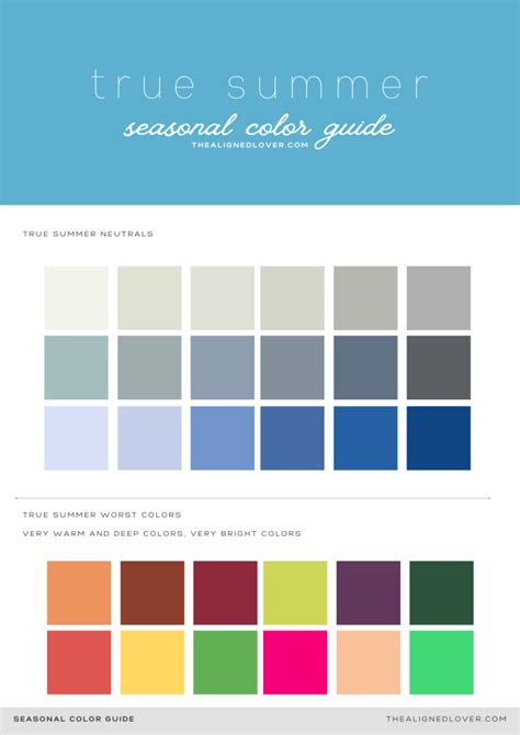 Guide To The True Summer Seasonal Color Palette The Aligned Lover Artofit