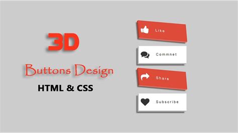 How To Create 3d Style Buttons Using Html And Css Website Design