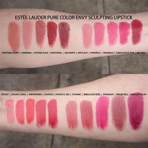 Complete Lineup Of The New Collection Of Est E Lauder Pure Color Envy