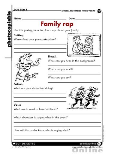 Help elementary students better understand and discover a love of poetry. Family rap - poetry writing frame - Primary KS2 teaching ...