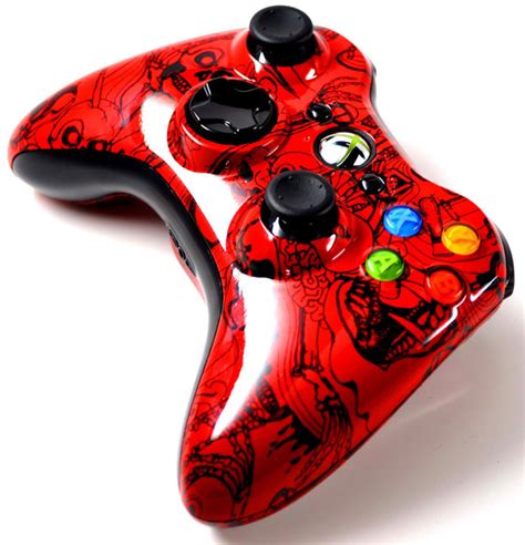 Red Crazy Skulls Xbox 360 Modded Controller By Midnight Modz