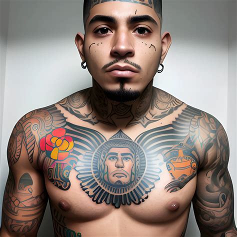 Latin Colombian Man Face Tatto Trap Rap Campa Arthubai