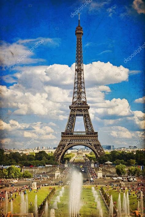 The Eiffel Tower In Paris In Vintage Style — Stock Photo © Lachris77