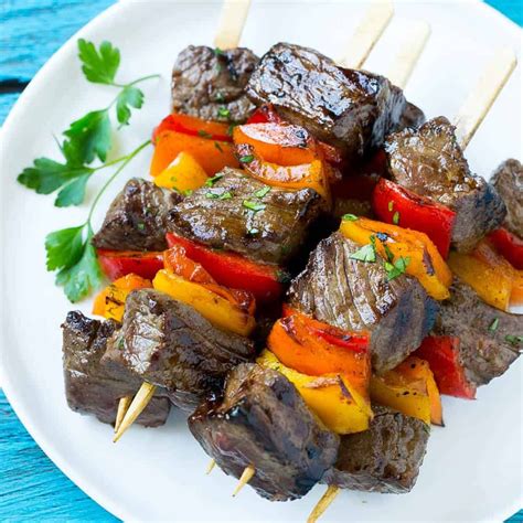With a few small tweaks and ingredient swaps hot tips from food network kitchens' katherine alford: Pepper Steak Kabobs | Recipe | Grilled steak recipes ...