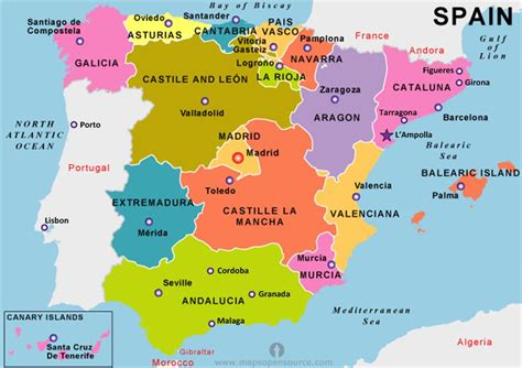 Labeled Map Of Spain Regions Images