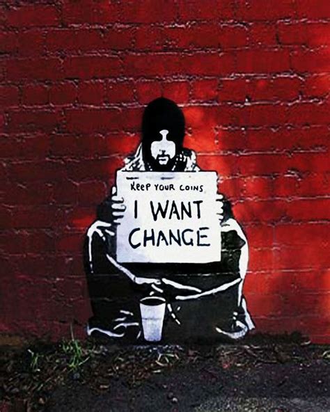 Banksy Canvas I Want Change Street Art Grafitti Premium Print Street