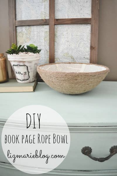 Diy Book Page Rope Bowl Liz Marie Blog
