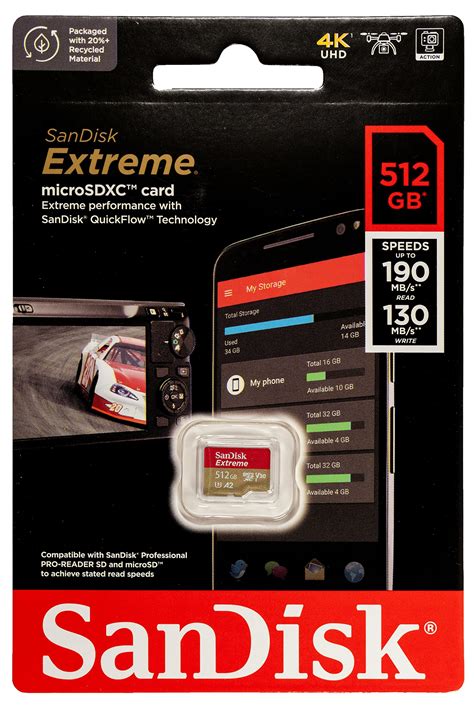 Carte Micro Sd 512 Gb Carte Mémoire Sdxc V30 Avec Adaptateur Sd