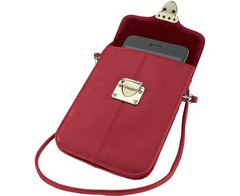 Mobile Phones Compact Neck Bag Pouch Case Holder Leather Adjustable Strap