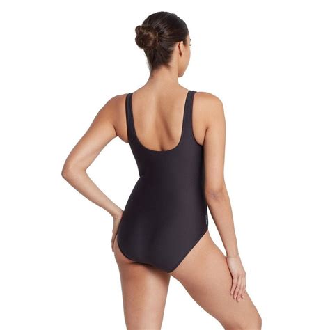 Zoggs Womens Sandon Scoopback One Piece Swimsuit Black Wrightsport