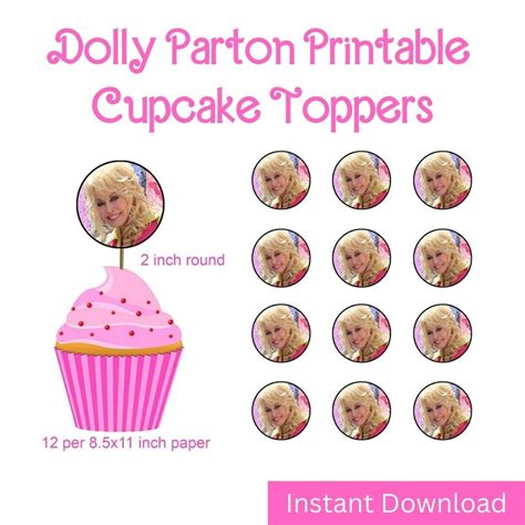Dolly Parton Cupcake Toppersparty Picks Party Decor Printable Etsy