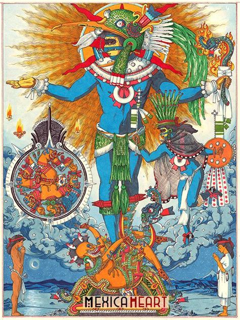 Huitzilopochtli Esta Es Una Imagen Devocional De Huitzilopochtli El